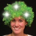 Light Up LED Fuzzy Green Wig